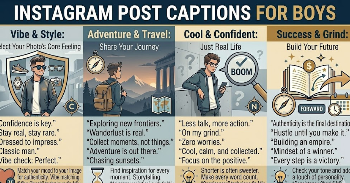 Best Instagram Post Captions for Boys (Stylish & Cool)