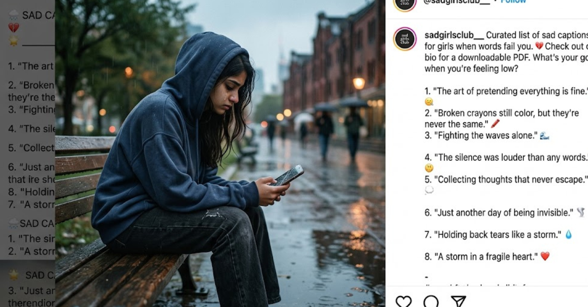 Sad Captions for Instagram for Girls: Best Emotional Lines